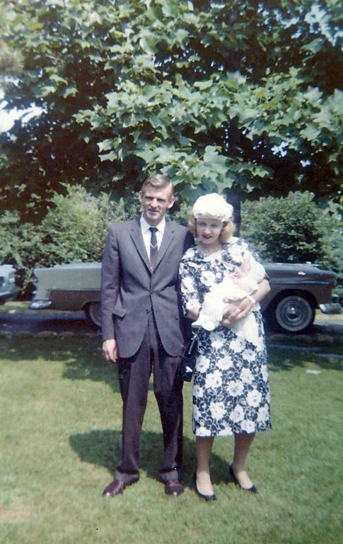 Randy's Album - 006 Christening With Godparents Jim Vosen & Hazel Bauer 07-17-1960