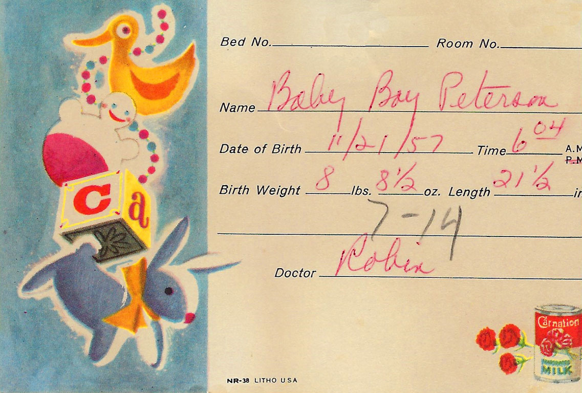 102 - Hospital Birith card